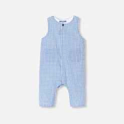 Jacadi Spieler, Latzhosen, Ensembles>Overall mit Vichy-Muster für Baby Jungen BLAU/WEISS
