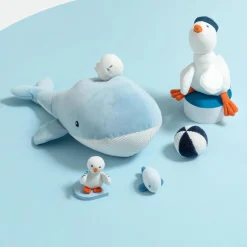 Jacadi Babyspielzeug, Plüschtiere & Schnuffeltücher|Kuscheltiere & Schnuffeltücher>Plüschwalfisch zur Förderung der Aktivität WEISS/BLAU