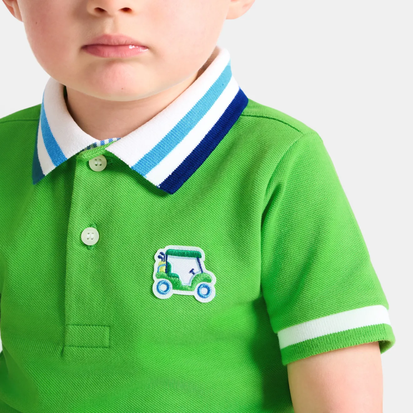 Jacadi T-Shirts, Polos, Langarmshirts>Poloshirt aus Baumwollpikee Kleinkind Junge GRÜN KLEEBLATT