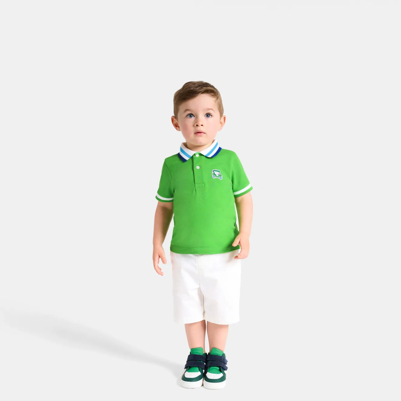 Jacadi T-Shirts, Polos, Langarmshirts>Poloshirt aus Baumwollpikee Kleinkind Junge GRÜN KLEEBLATT