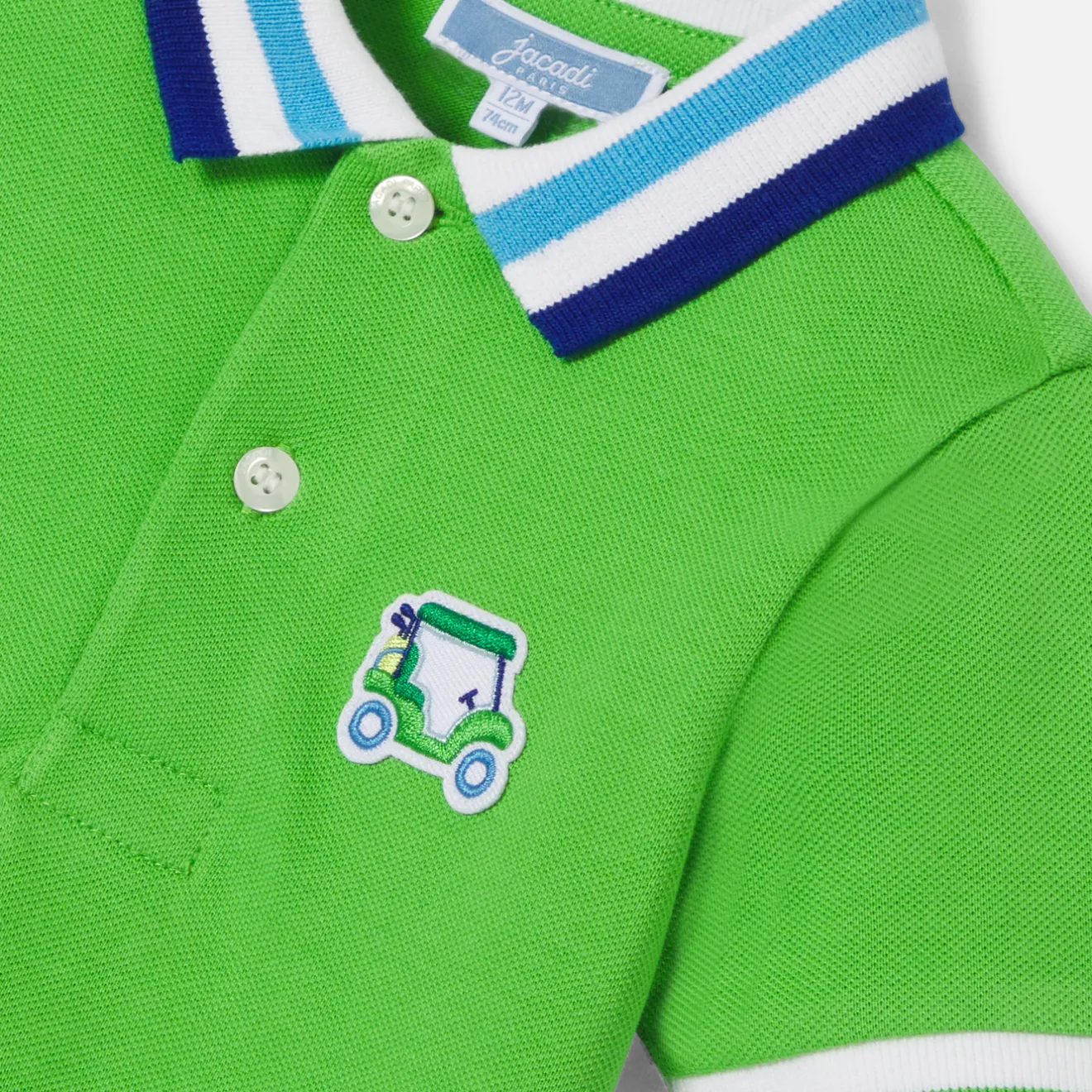 Jacadi T-Shirts, Polos, Langarmshirts>Poloshirt aus Baumwollpikee Kleinkind Junge GRÜN KLEEBLATT