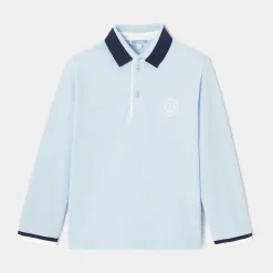 Jacadi T-Shirts, Polos, Langarmshirts>Poloshirt im Rugby-Look für Jungen JACADI HELLBLAU