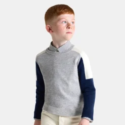 Jacadi Pullover, Sweatshirts, Strickjacken>Pullover aus Kaschmir für Jungen GRAU/MARINEBLAU