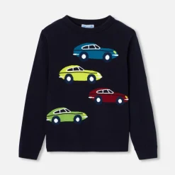 Jacadi Pullover, Sweatshirts, Strickjacken>Pullover für Jungen mit Auto-Intarsie MARINEBLAU JACADI