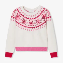 Jacadi Pullover, Sweatshirts, Strickjacken>Pullover für Mädchen in Jacquard WEICHES WEISS/MEHRFARBIG
