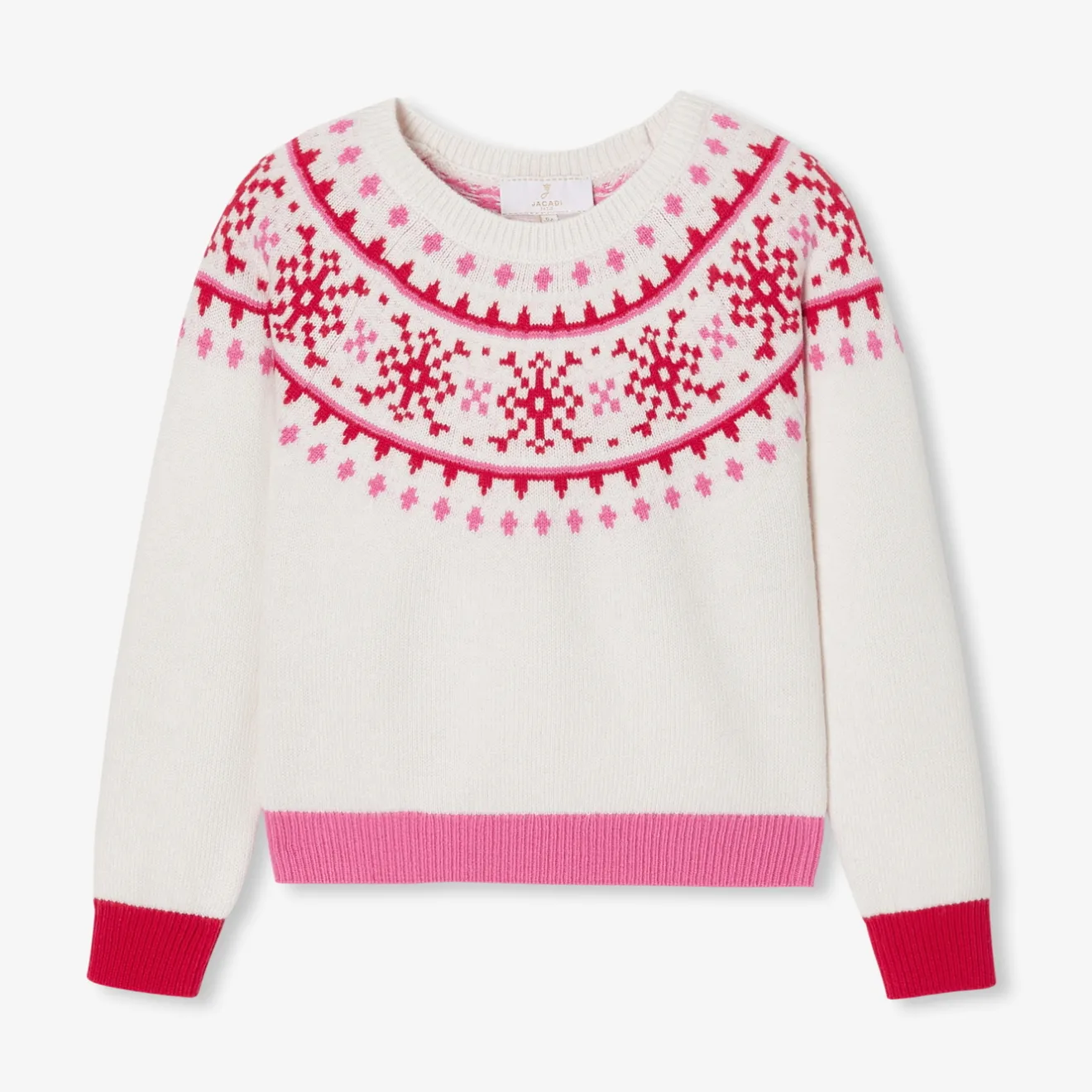 Jacadi Pullover, Sweatshirts, Strickjacken>Pullover für Mädchen in Jacquard WEICHES WEISS/MEHRFARBIG
