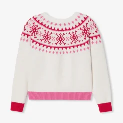 Jacadi Pullover, Sweatshirts, Strickjacken>Pullover für Mädchen in Jacquard WEICHES WEISS/MEHRFARBIG
