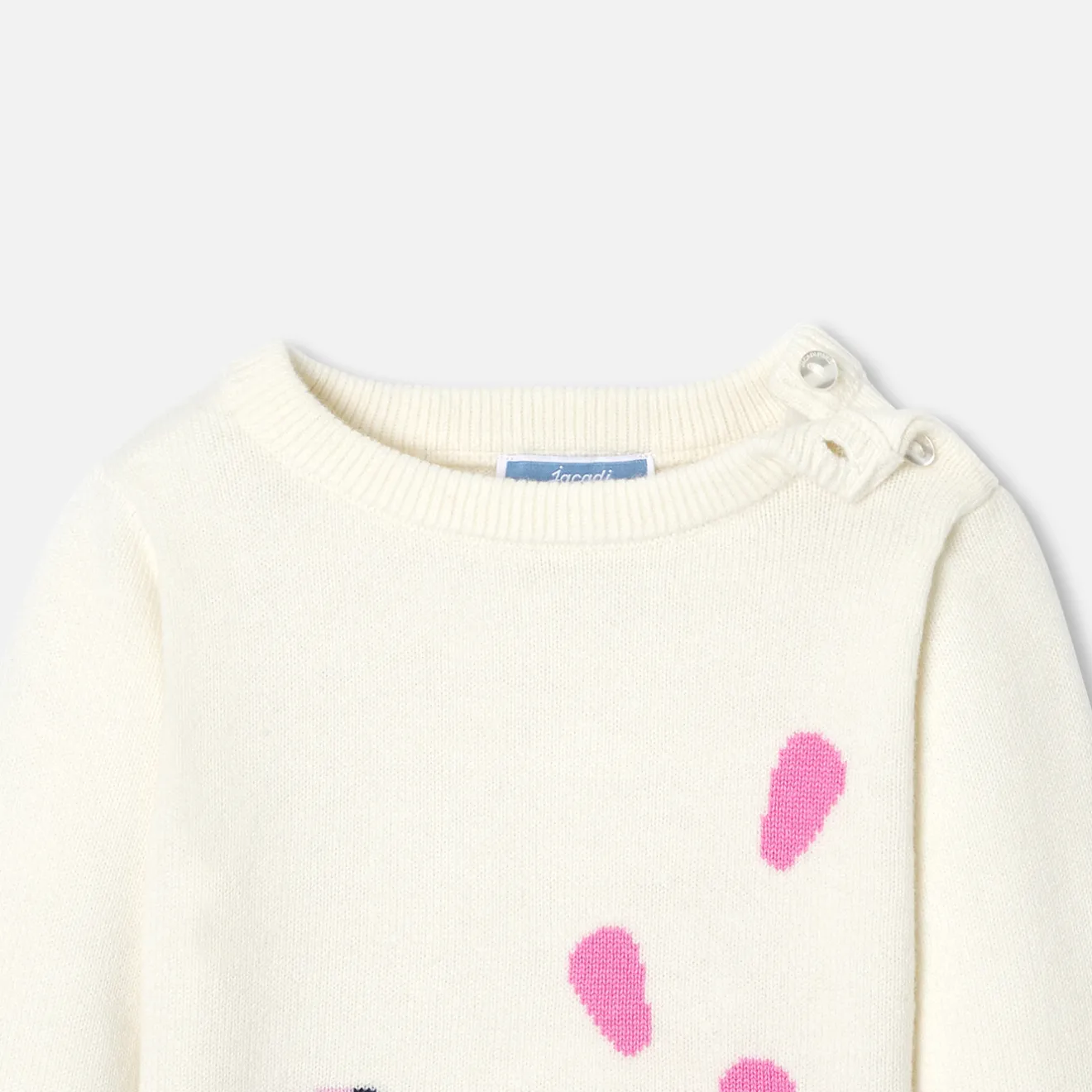 Jacadi Pullover, Sweatshirts, Strickjacken>Pullover mit Blumen-Intarsie Kleinkind Mädchen WEICHES WEISS/MEHRFARBIG