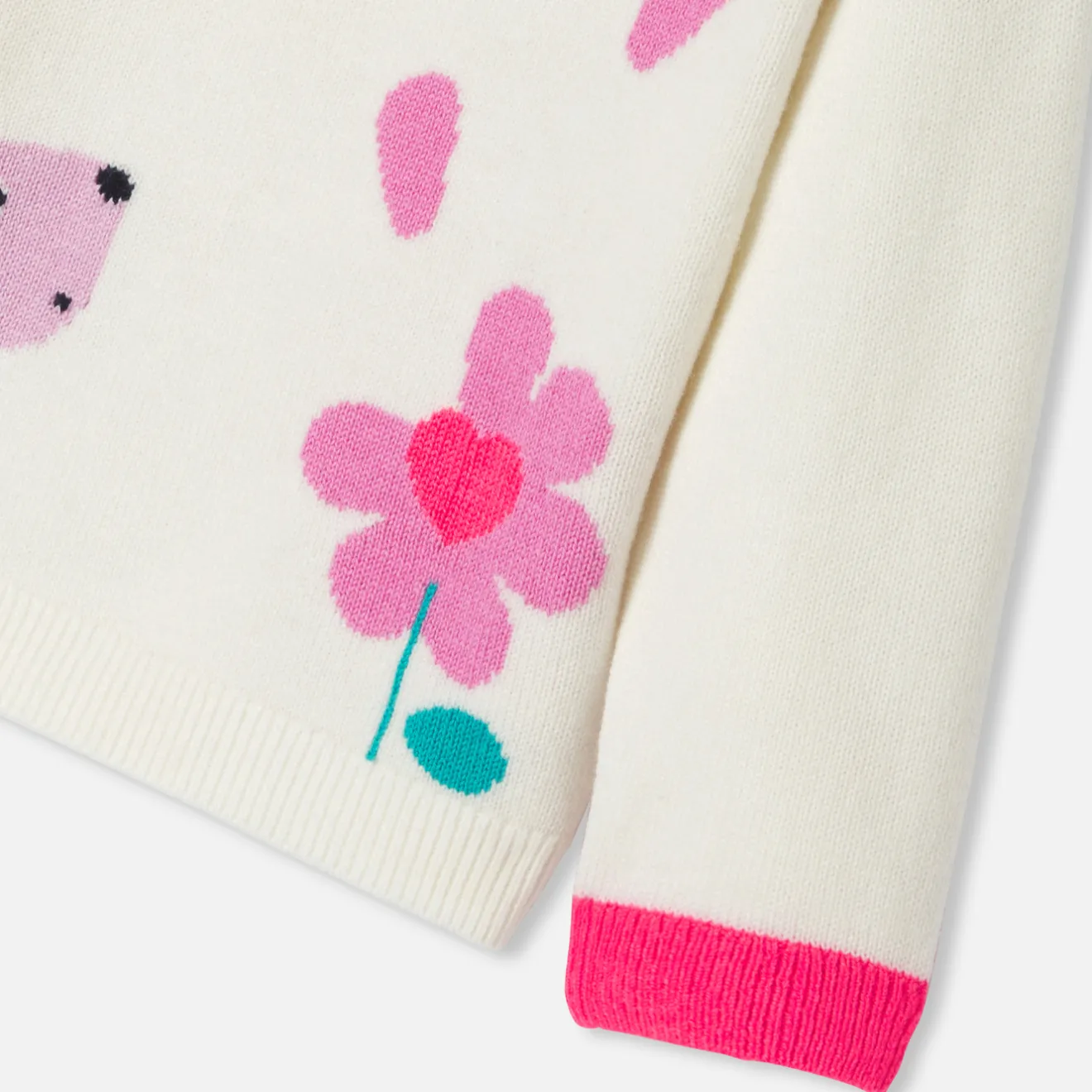 Jacadi Pullover, Sweatshirts, Strickjacken>Pullover mit Blumen-Intarsie Kleinkind Mädchen WEICHES WEISS/MEHRFARBIG