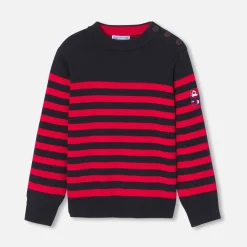 Jacadi Pullover, Sweatshirts, Strickjacken|Pullover, Sweatshirts, Strickjacken>Pullover mit Matrosenstreifen für Kinder MARINEBLAU/ROT