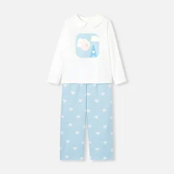 Jacadi Schlafanzüge & Nachthemden>Pyjama aus Baumwolle für Mädchen WEISS/BLAU