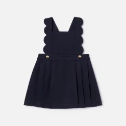 Jacadi Kleider>Schürzenkleid aus Milanostrick Kleinkind Mädchen MARINEBLAU JACADI
