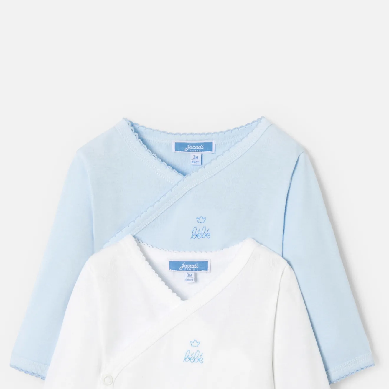 Jacadi Bodies>Set aus 2 Bodys mit langen Ärmeln für Jungen WEISS/BLAU