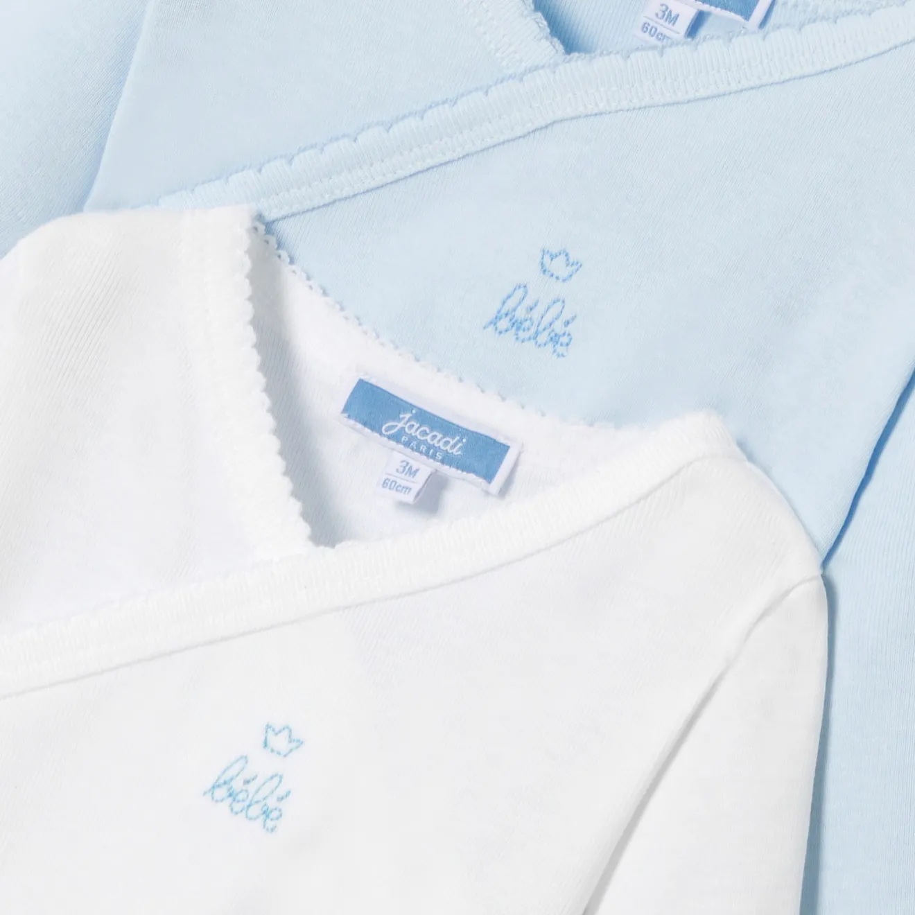 Jacadi Bodies>Set aus 2 Bodys mit langen Ärmeln für Jungen WEISS/BLAU