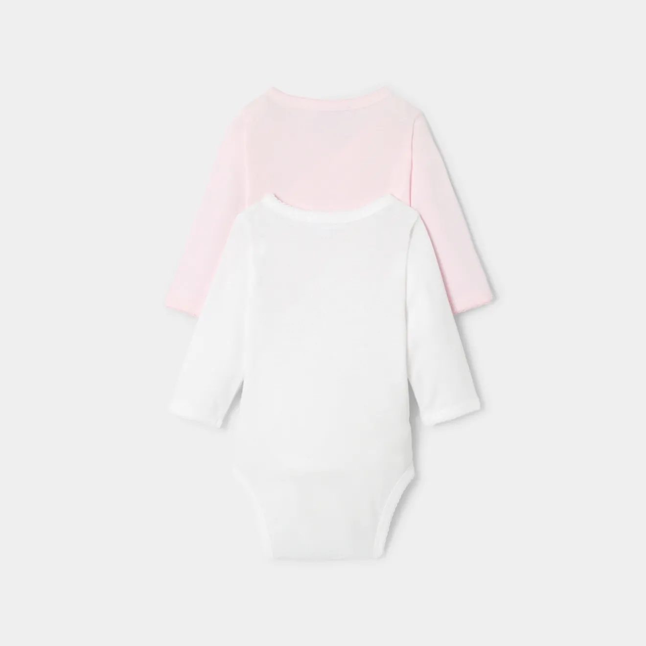 Jacadi Bodies>Set aus 2 langärmeligen Bodys für Mädchen ROSA/WEISS