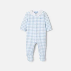 Jacadi Strampler|Strampler & Schlafanzüge>Strampler aus Interlock-Gewebe für Jungen WEISS/BLAU