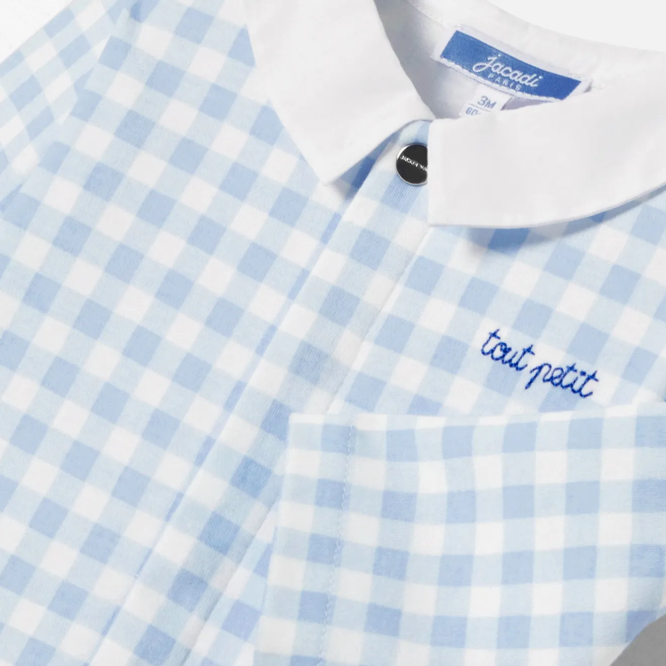 Jacadi Strampler|Strampler & Schlafanzüge>Strampler aus Interlock-Gewebe für Jungen WEISS/BLAU