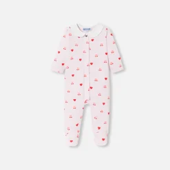 Jacadi Strampler|Strampler & Schlafanzüge>Strampler aus Molton für Mädchen ROSA/MEHRFARBIG