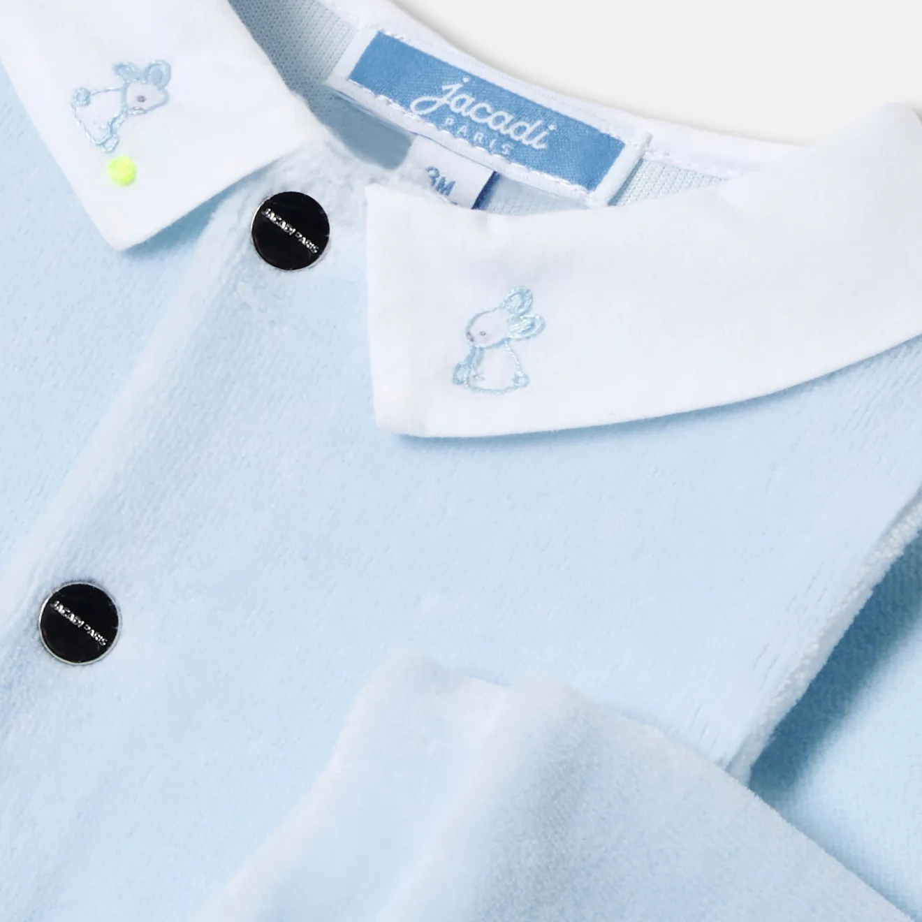 Jacadi Strampler|Strampler & Schlafanzüge>Strampler aus Samt für Baby Jungen HELLBLAU