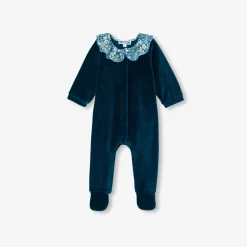 Jacadi Strampler|Strampler & Schlafanzüge>Strampler aus Samt für Mädchen BLAU/MEHRFARBIG