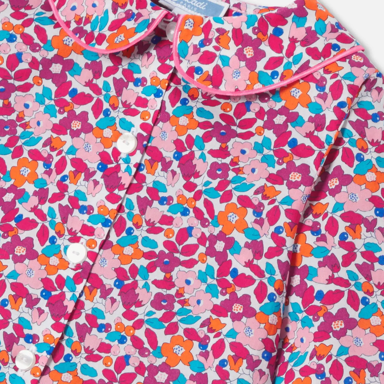 Jacadi Strampler|Strampler & Schlafanzüge>Strampler für Mädchen aus Liberty-Stoff ROSA/MEHRFARBIG