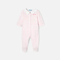 Jacadi Strampler|Strampler & Schlafanzüge>Strampler mit bedruckten Vichy-Karos für Mädchen WEISS/ROSA