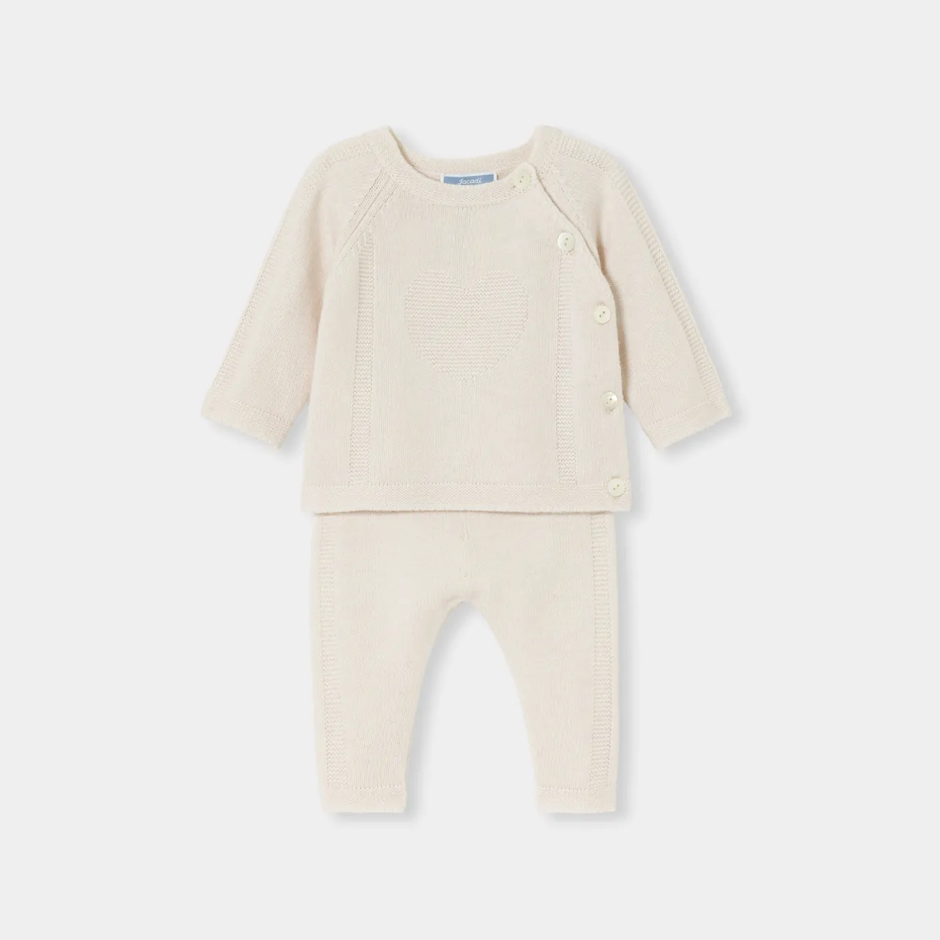 Jacadi Spieler, Latzhosen, Ensembles>Strickensemble für Baby Mädchen WEICHES JACADI WEISS