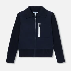 Jacadi Pullover, Sweatshirts, Strickjacken>Strickjacke aus Materialmix für Jungen MARINEBLAU JACADI