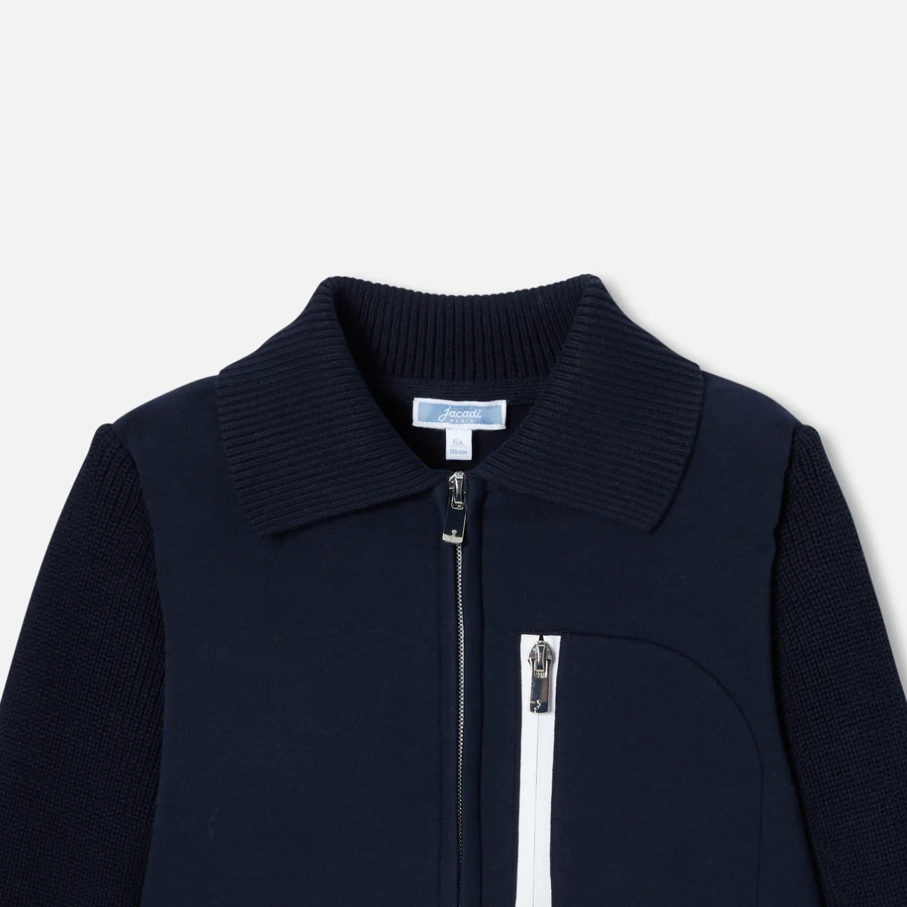 Jacadi Pullover, Sweatshirts, Strickjacken>Strickjacke aus Materialmix für Jungen MARINEBLAU JACADI