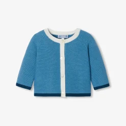 Jacadi Pullover & Cardigans>Strickjacke für Babys aus Rechtsstrick BLAU/MEHRFARBIG
