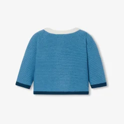 Jacadi Pullover & Cardigans>Strickjacke für Babys aus Rechtsstrick BLAU/MEHRFARBIG
