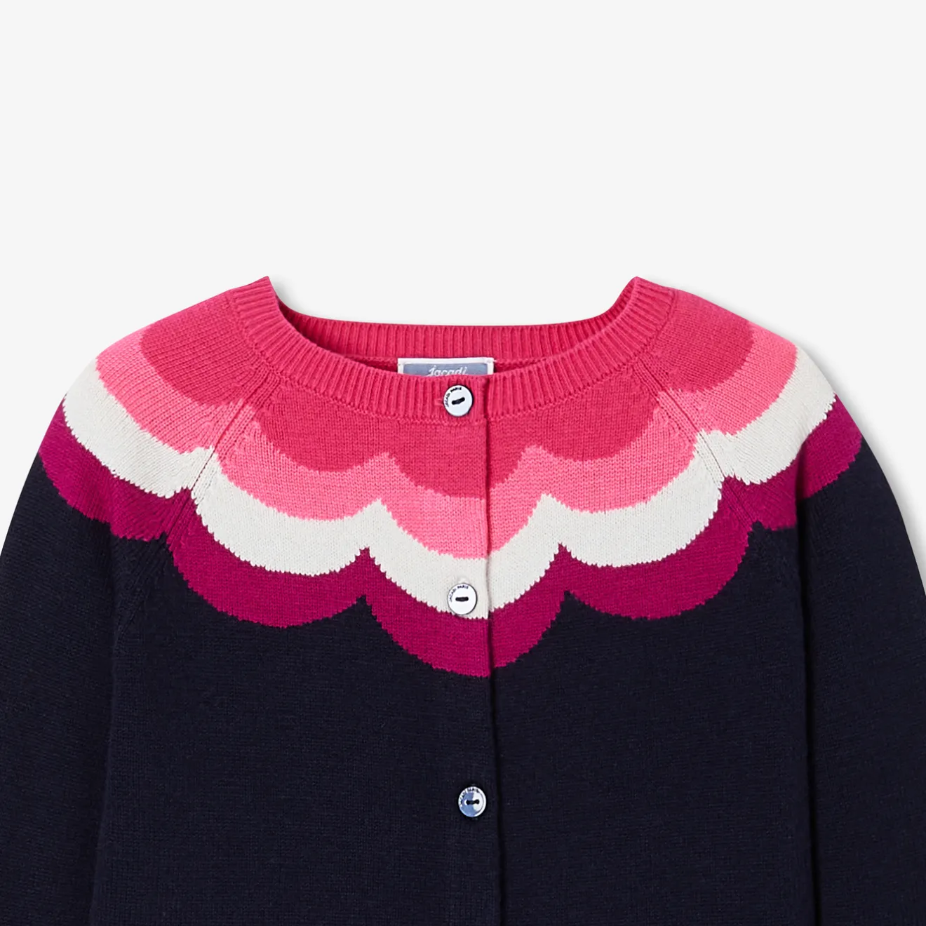 Jacadi Pullover, Sweatshirts, Strickjacken>Strickjacke für Mädchen MARINEBLAU/MEHRFARBIG