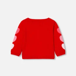 Jacadi Pullover & Cardigans>Strickjacke mit kleinen Herzen für Baby Mädchen ROT/MEHRFARBIG