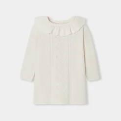 Jacadi Kleider>Strickkleid Kleinkind Mädchen WEICHES WEISS/MEHRFARBIG