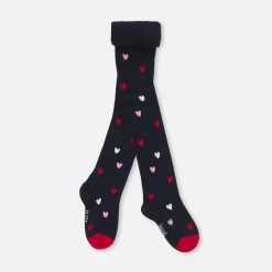 Jacadi Accessoires|分类为空>Strumpfhosen mit Herzmuster für Mädchen MARINEBLAU/ROT