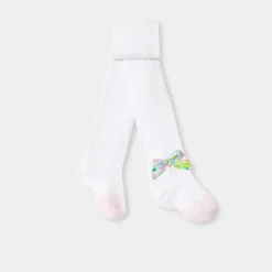 Jacadi Socken, Strumpfhosen Und Stiefelchen|Socken Und Strumpfhosen>Strumpfhosen mit Schleife aus Liberty-Stoff für Baby Mädchen WEISS/MEHRFARBIG