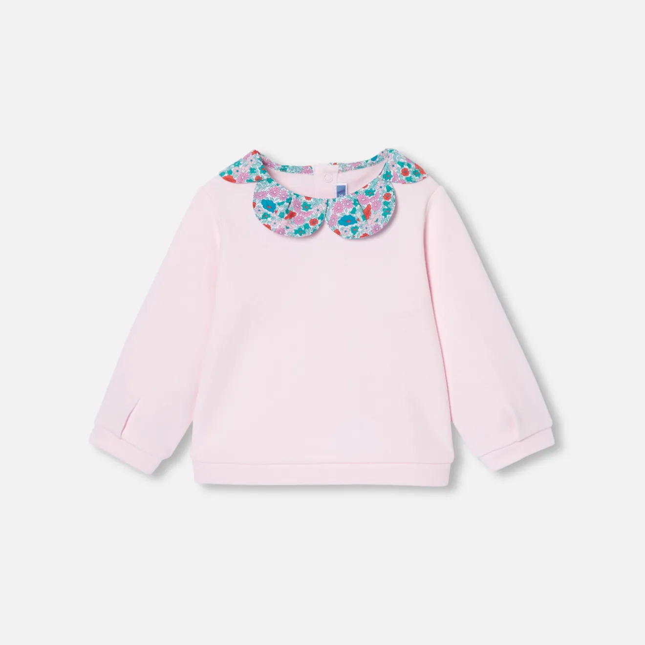 Jacadi Pullover, Sweatshirts, Strickjacken>Sweatshirt mit Kragen aus Liberty-Stoff Kleinkind Mädchen ROSA PUDER JACADI