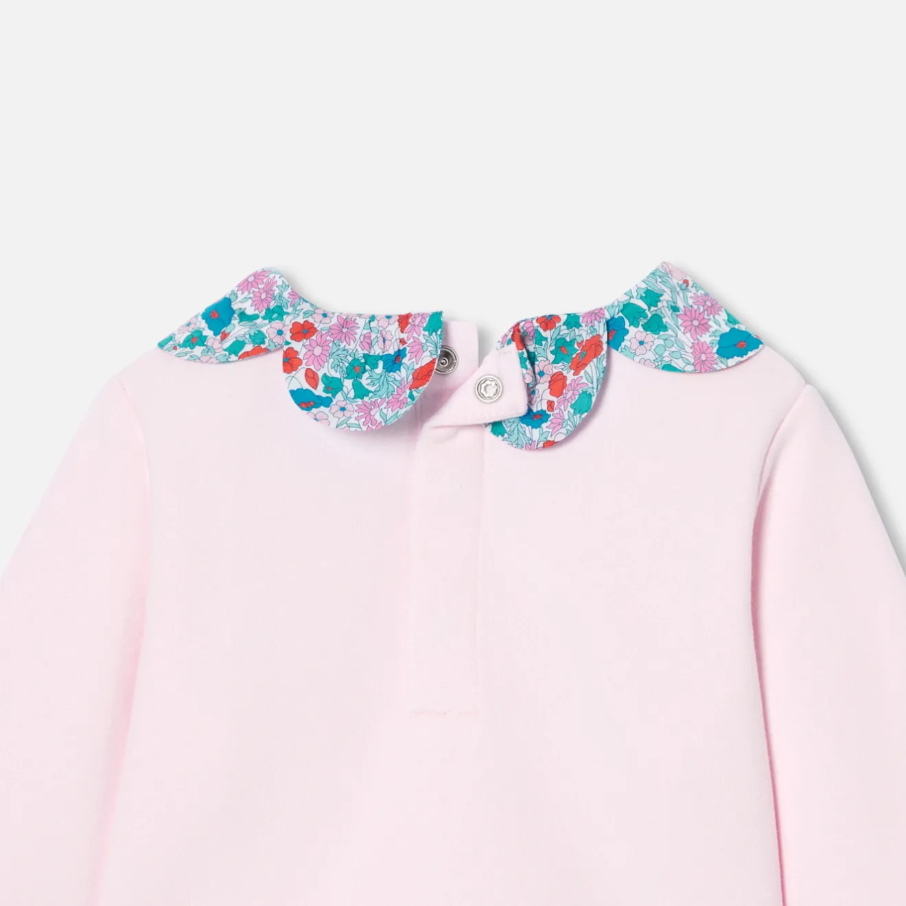 Jacadi Pullover, Sweatshirts, Strickjacken>Sweatshirt mit Kragen aus Liberty-Stoff Kleinkind Mädchen ROSA PUDER JACADI