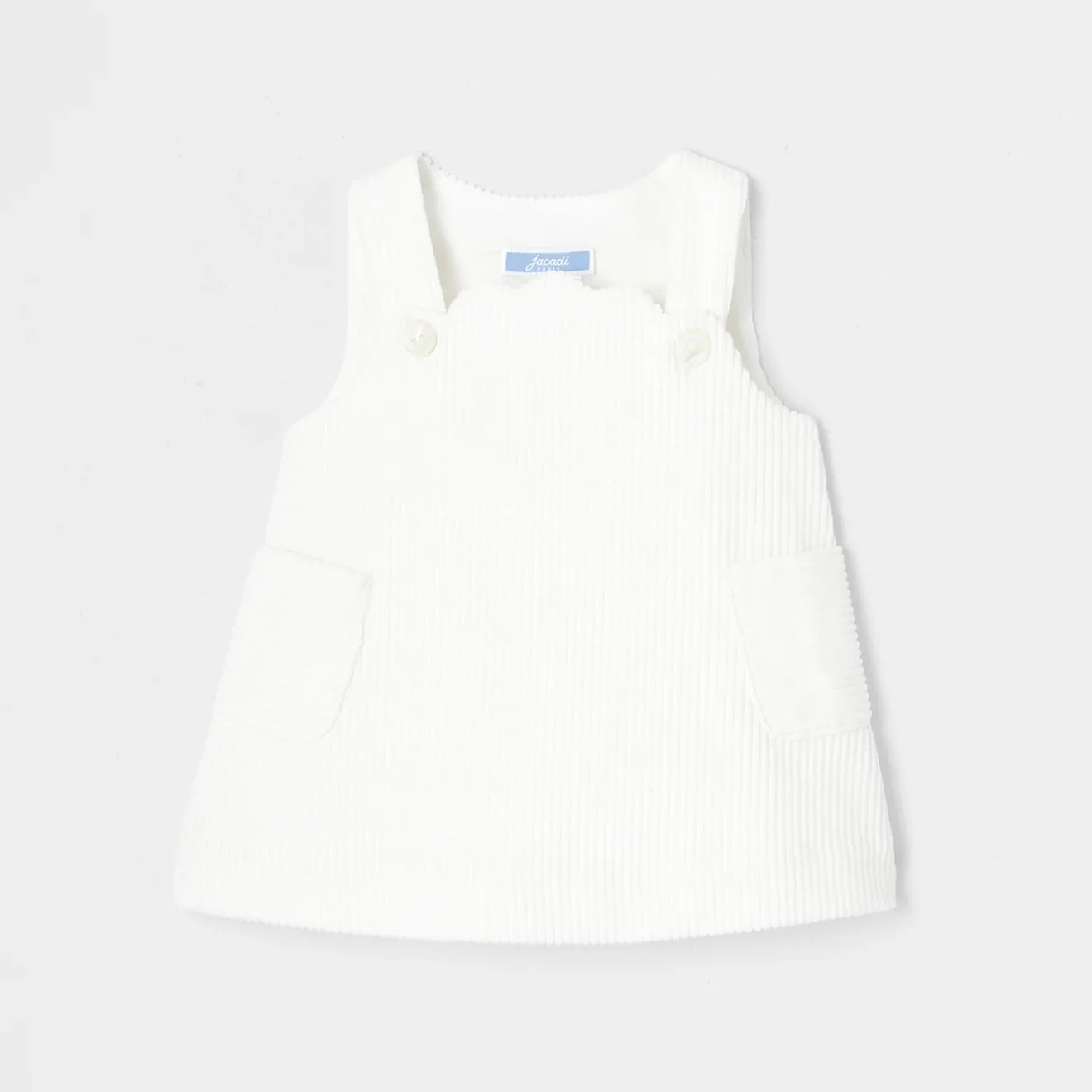 Jacadi Kleider>Trägerkleid aus Samt WEICHES JACADI WEISS