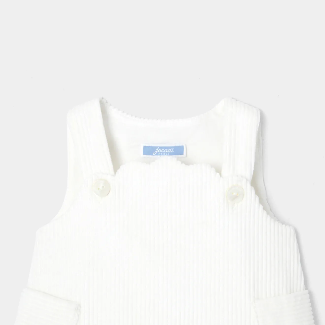 Jacadi Kleider>Trägerkleid aus Samt WEICHES JACADI WEISS