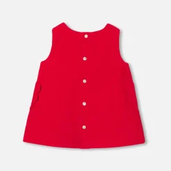 Jacadi Kleider>Trägerkleid für Baby Mädchen aus Samt TOMATENROT