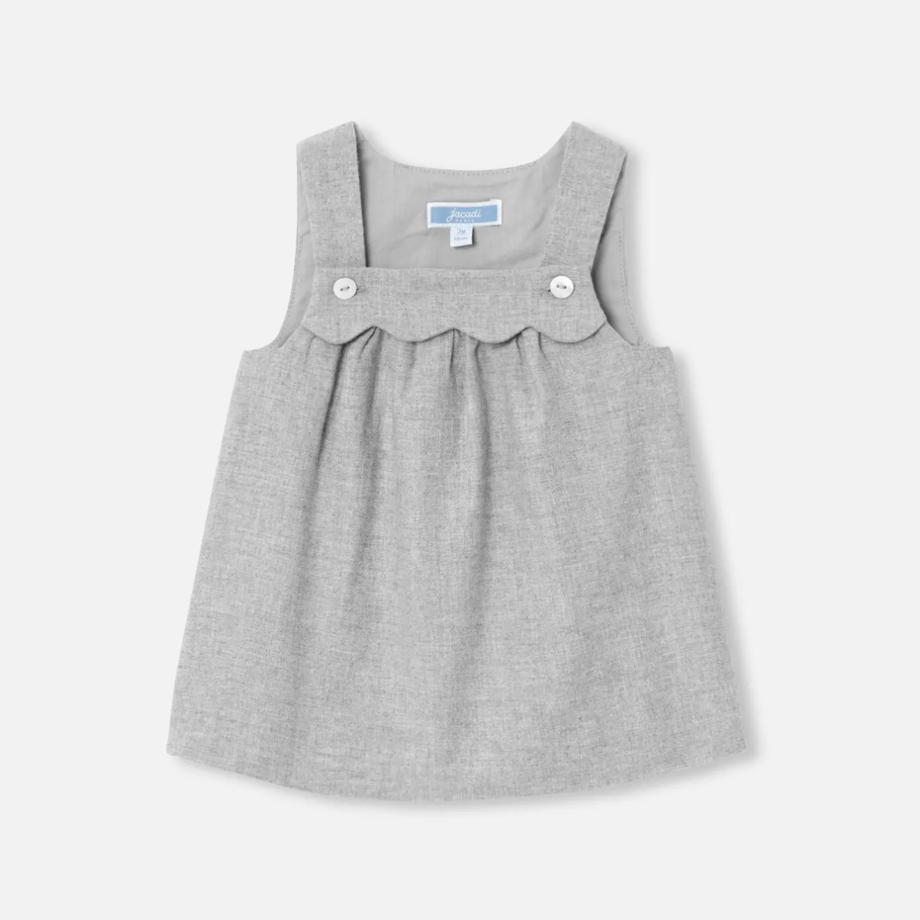 Jacadi Kleider>Trägerkleid für Baby Mädchen aus Flanell GRAU MELIERT HELL JACADI