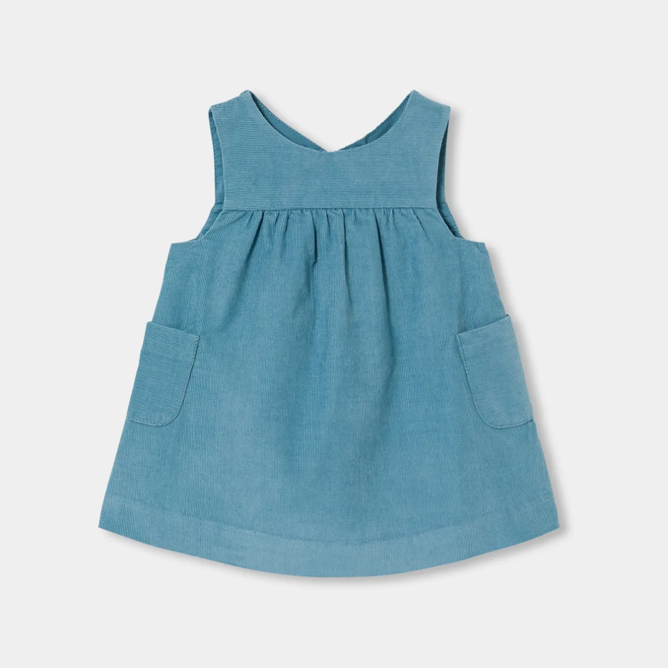 Jacadi Kleider>Trägerkleid für Baby Mädchen aus Samt OSTSEEBLAU