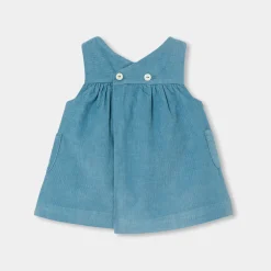 Jacadi Kleider>Trägerkleid für Baby Mädchen aus Samt OSTSEEBLAU