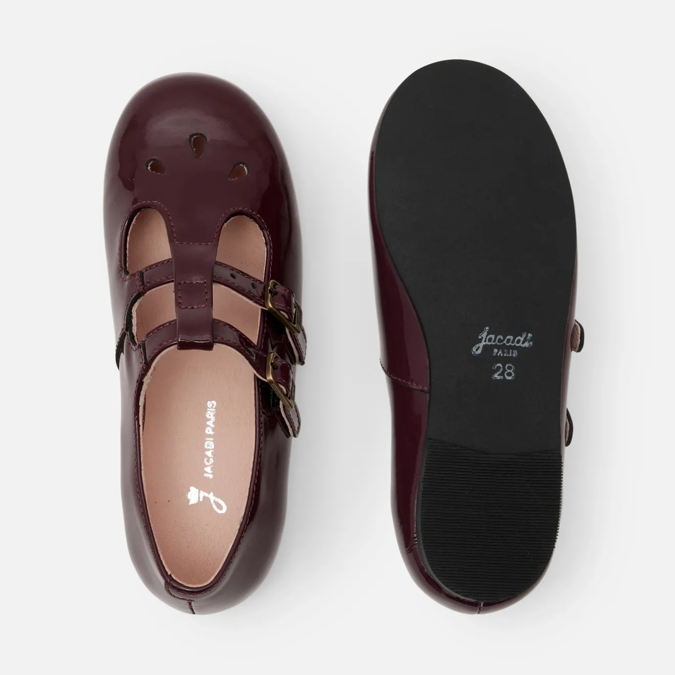 Jacadi Ballerinas & Riemchenschuhe>T-Riemchenschuhe aus Lackleder für Mädchen BORDEAUX