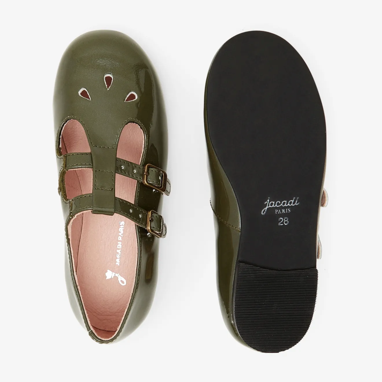 Jacadi Ballerinas & Riemchenschuhe>T-Riemchenschuhe aus Lackleder für Mädchen KAKI