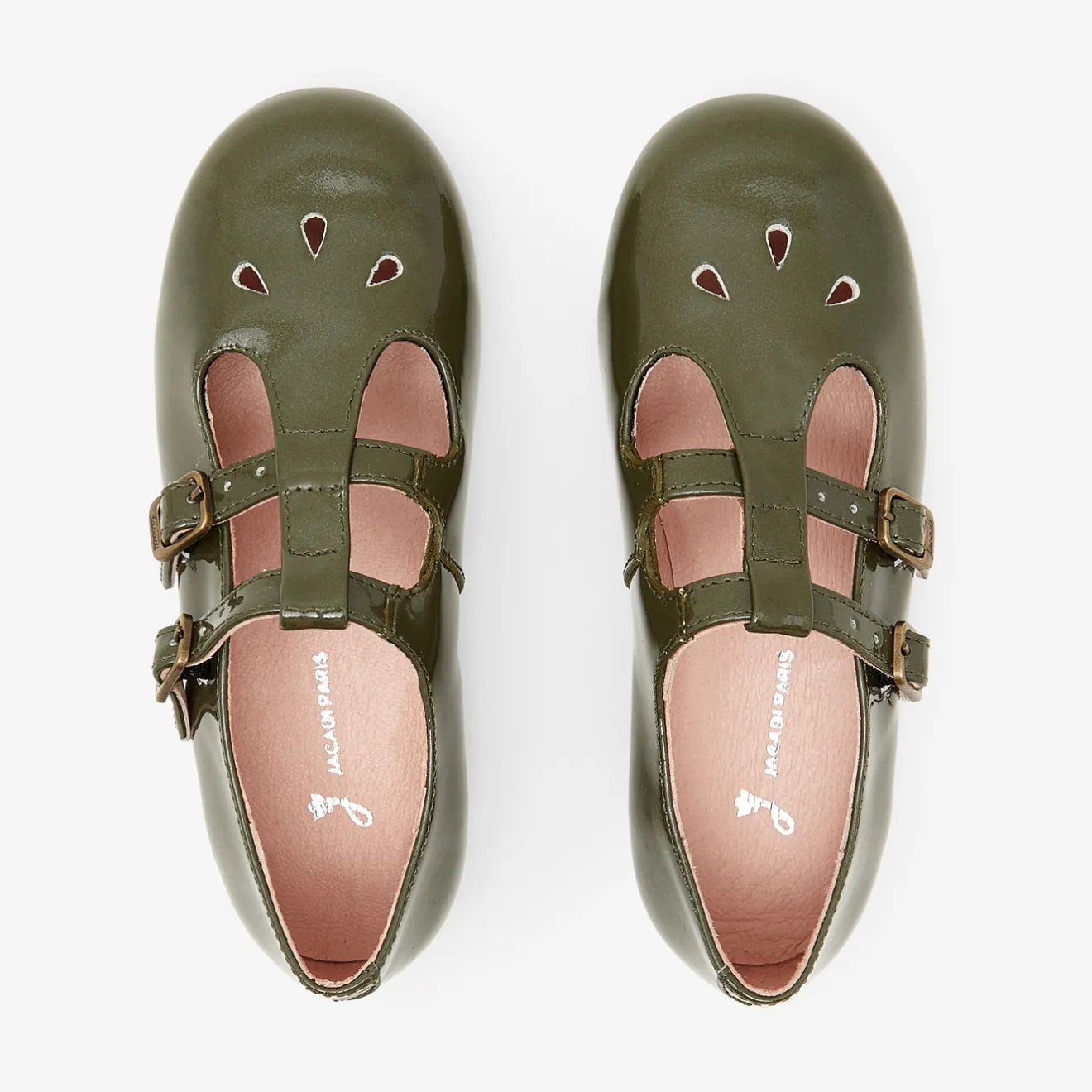 Jacadi Ballerinas & Riemchenschuhe>T-Riemchenschuhe aus Lackleder für Mädchen KAKI