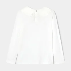 Jacadi T-Shirts, Polos, Langarmshirts>T-Shirt für Mädchen, mit doppeltem Kragen JACADI WEISS