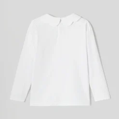 Jacadi T-Shirts, Polos, Langarmshirts>T-Shirt mit festoniertem Kragen für Mädchen JACADI WEISS