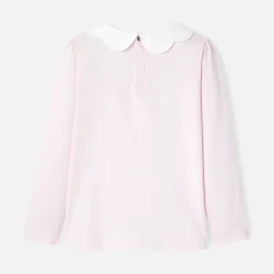 Jacadi T-Shirts, Polos, Langarmshirts>T-Shirt mit festoniertem Kragen für Mädchen ROSA PUDER JACADI
